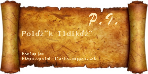 Polák Ildikó névjegykártya